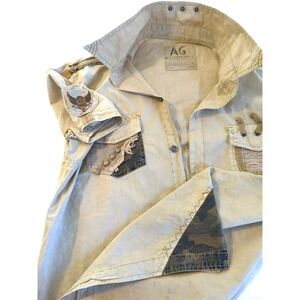 Vtg Y2K Grunge Shirt Men XL ATTITUDE GOLD Official Issue 1997  Biker Street Styl